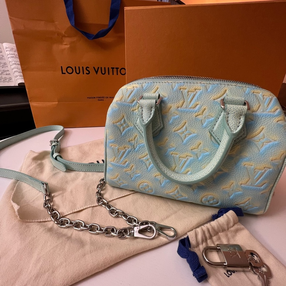 Louis Vuitton NWT BANDOULIÈRE stardust blue green empriente SPEEDY 20